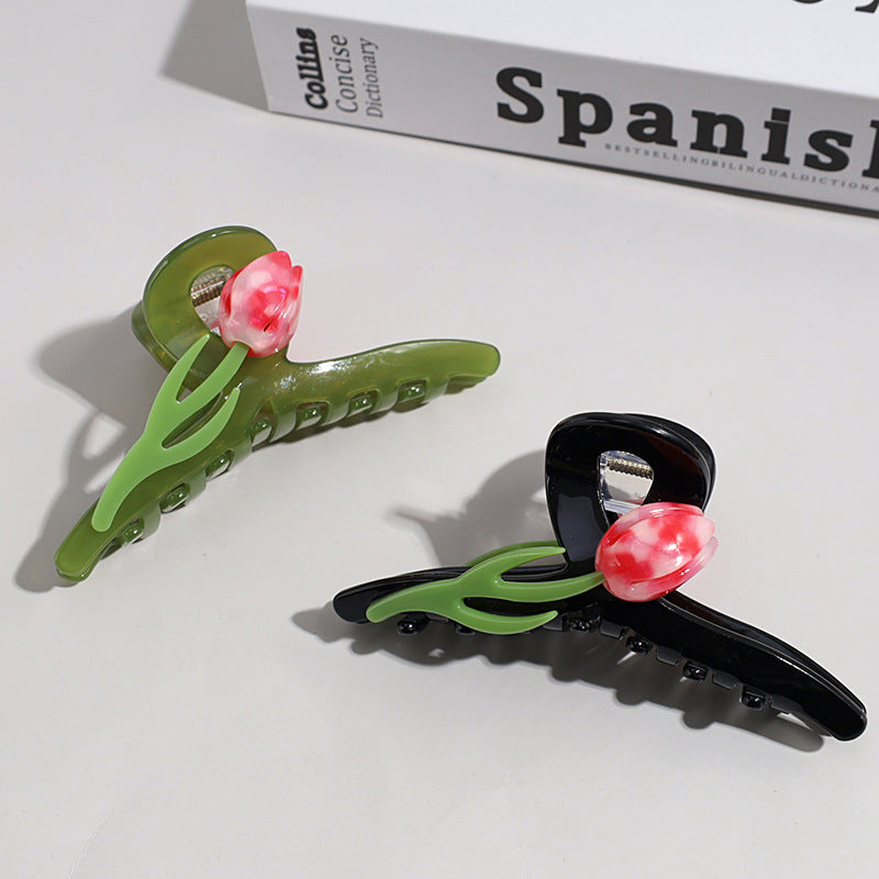 women's elegant sweet tulip plastic hair claws