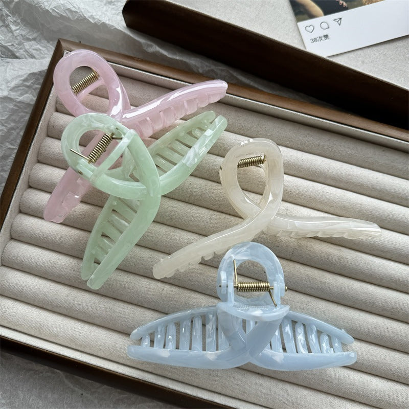 Women's Elegant Solid Color Plastic Hair Claws