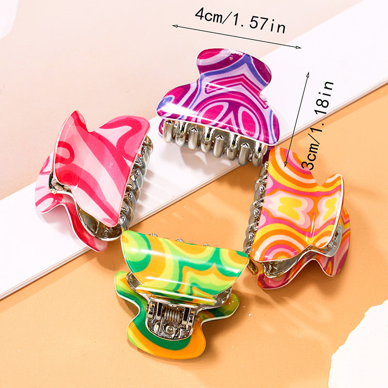 vacation color block arylic hair claws