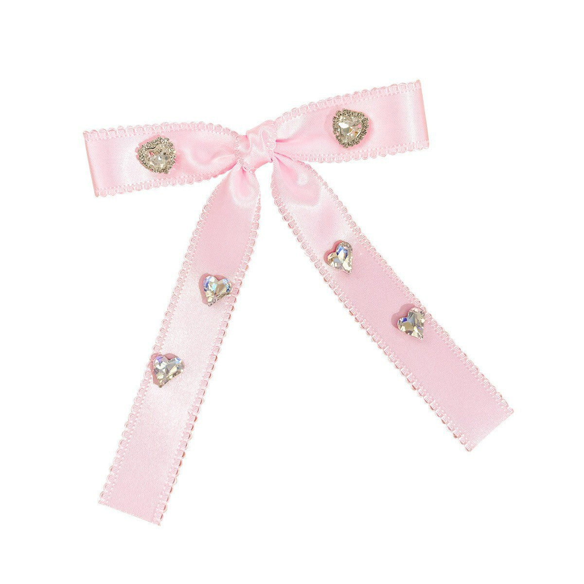Women's Sweet Bow Knot Ribbon Inlay Rhinestones Hair Clip