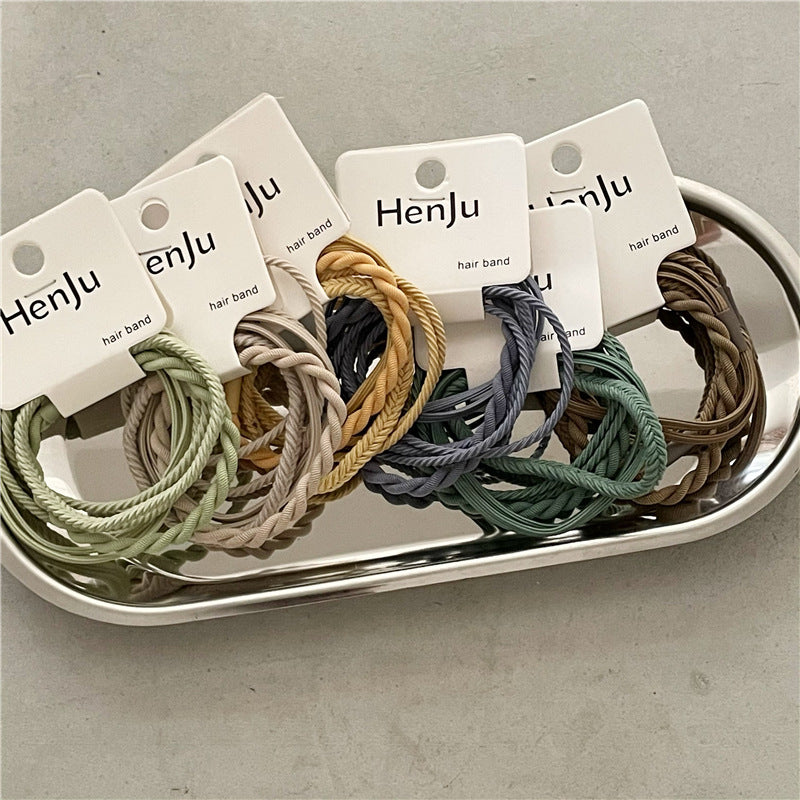 simple style solid color cloth hair tie 1 set