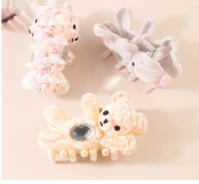 Women's Simple Style Classic Style Bear Plastic Resin Inlay Zircon Hair Clip