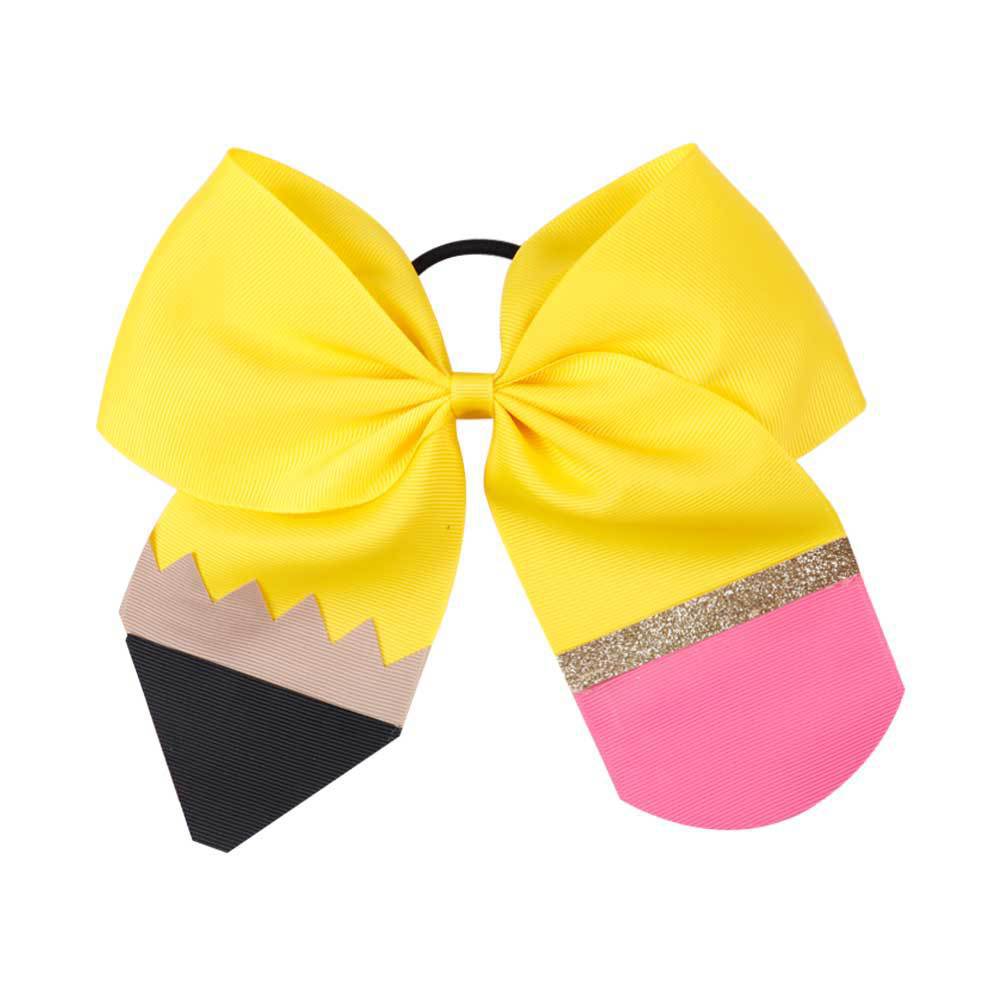 girl's cute simple style pencil rib ribbon bowknot hair tie
