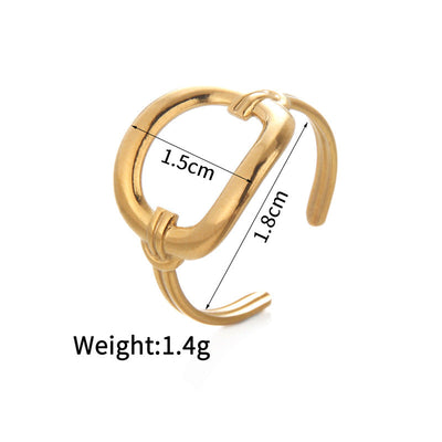 Jewelry Retro Four Leaf Clover Heart Shape 304 Stainless Steel Plating Open Rings