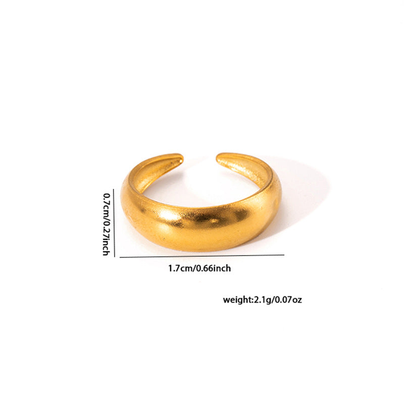 Jewelry Elegant Cross Heart Shape Solid Color Titanium Steel Open Rings