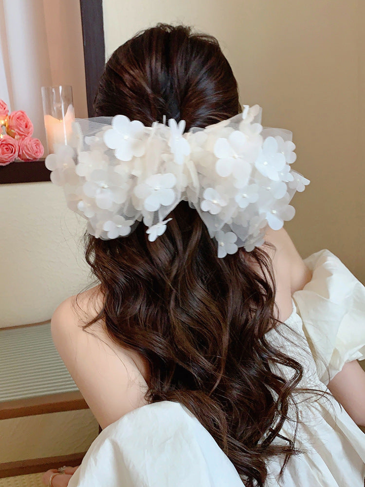 streetwear bow knot cloth hair clip