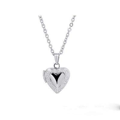 Copper K Gold Plated Rose Gold Plated Silver Plated Plating Heart Shape Locket Necklace