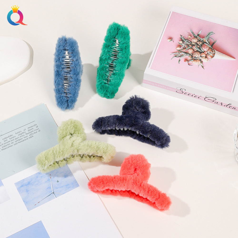 japanese style solid color plastic handmade hair claws 1 piece