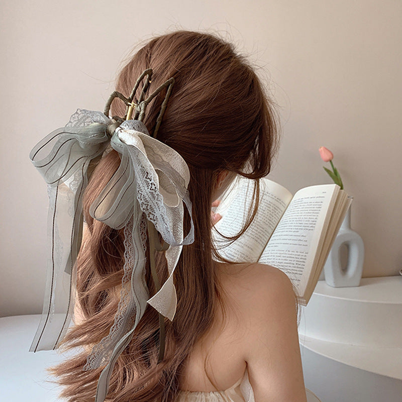 Women's Vintage Style Bow Knot Cloth Hair Claws