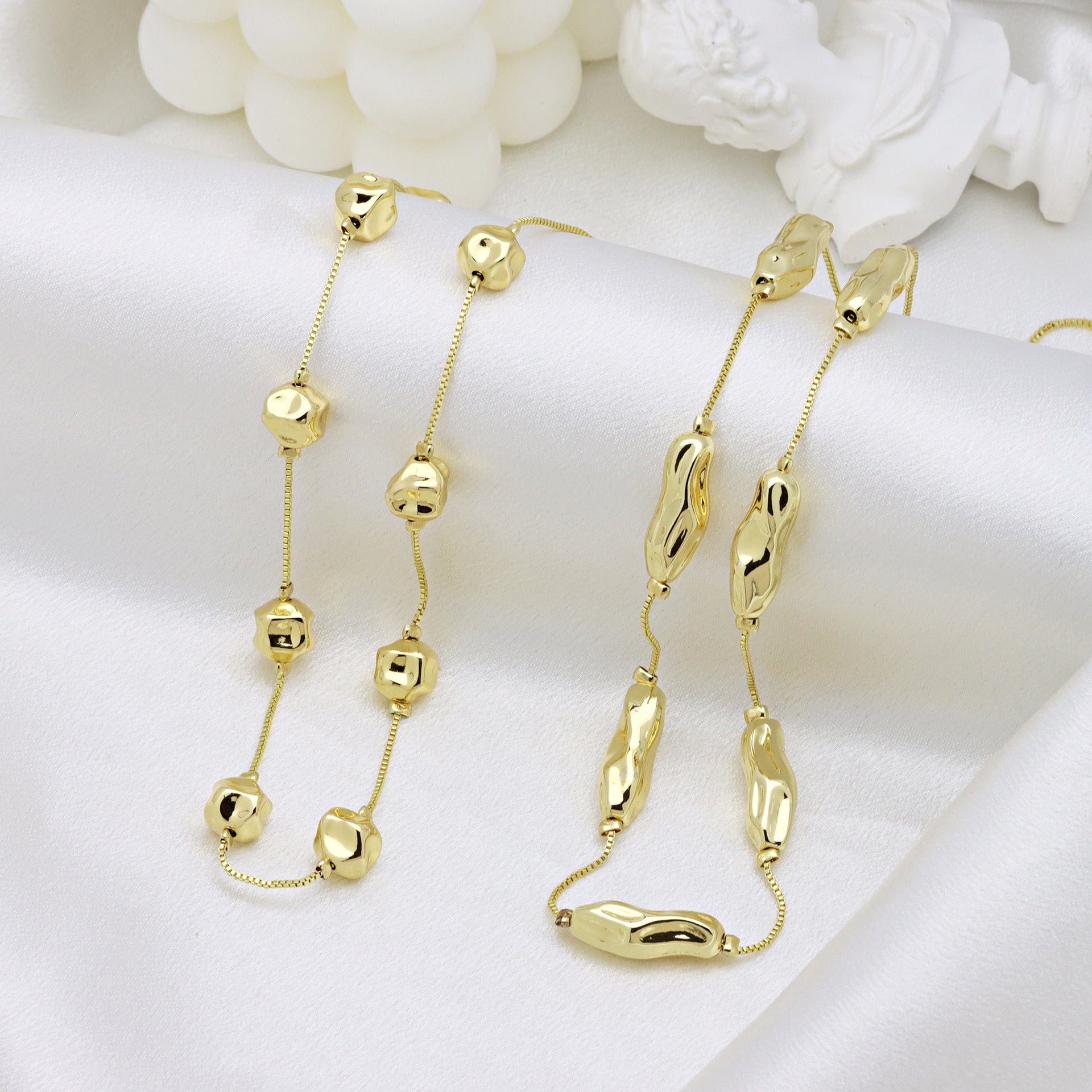 Copper 18K Gold Plated Plating Geometric Pendant Necklace