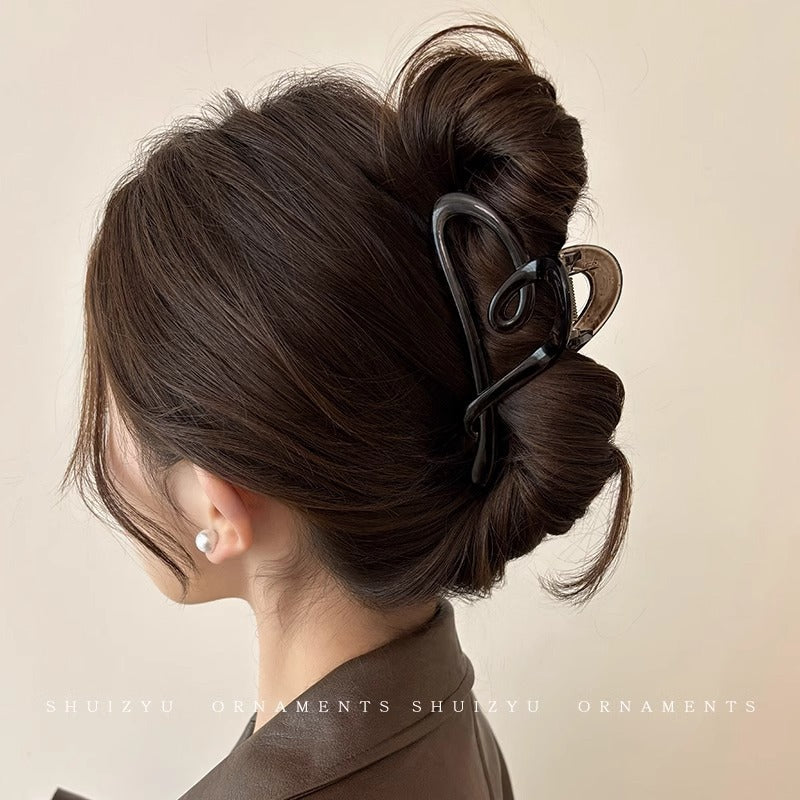 Cute love grab clip girl 2025 new popular high-end disc hair shark clip hairpin hair card headdress