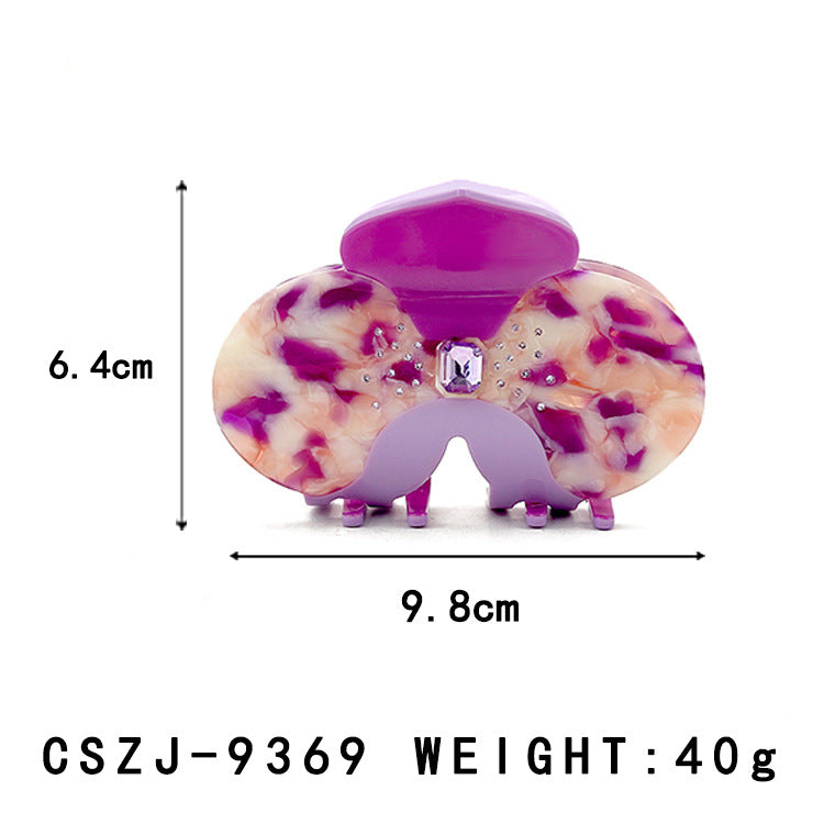 Women's Casual Flower Acetic acid sheets Inlay Rhinestones Hair Claws