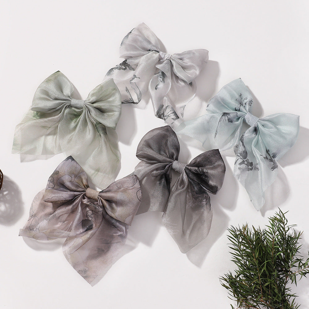 Girl'S Simple Style Classic Style Bow Knot Alloy Ribbon Lettuce Trim Hair Clip