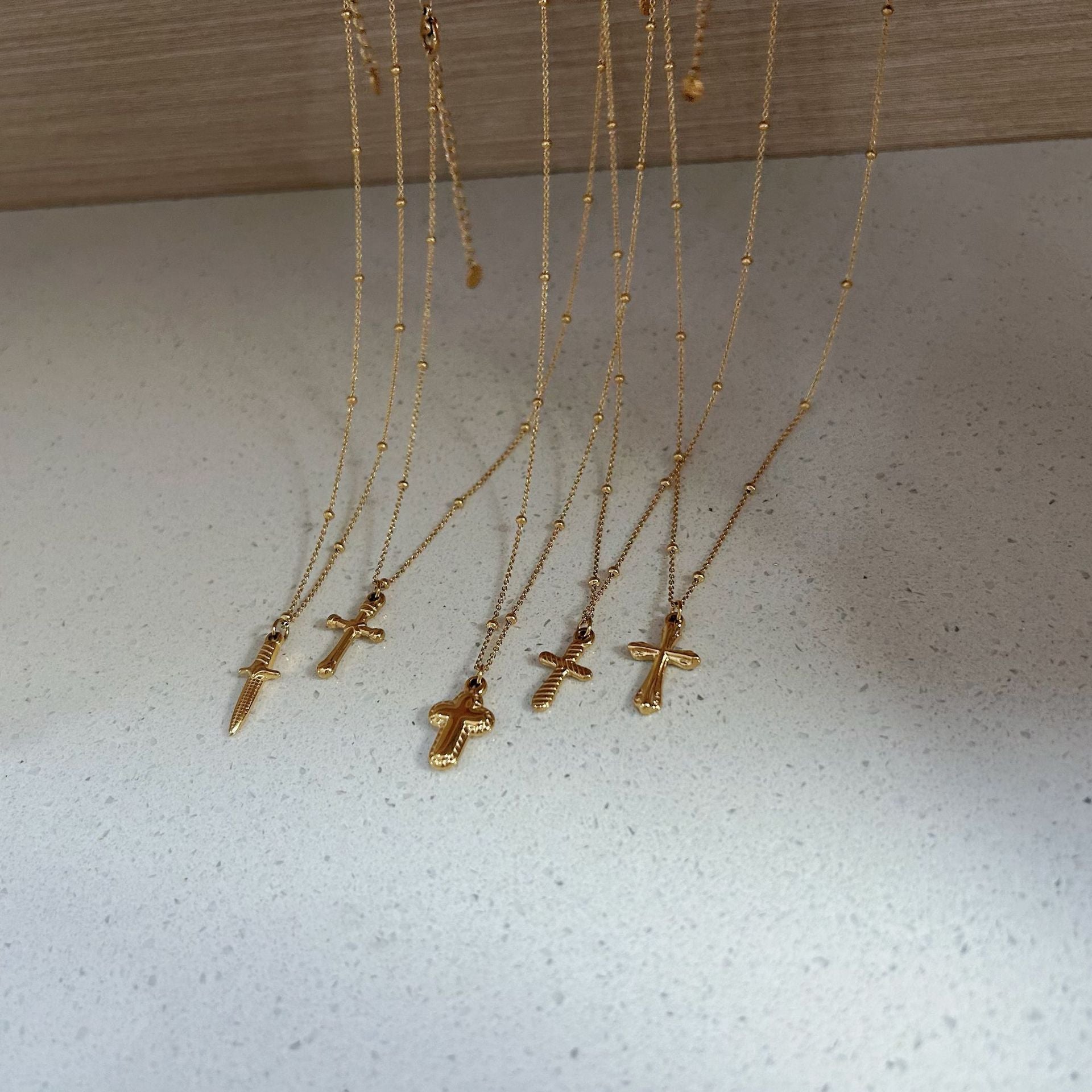 Jewelry Modern Style Classic Style Cross 304 Stainless Steel Plating Pendant Necklace