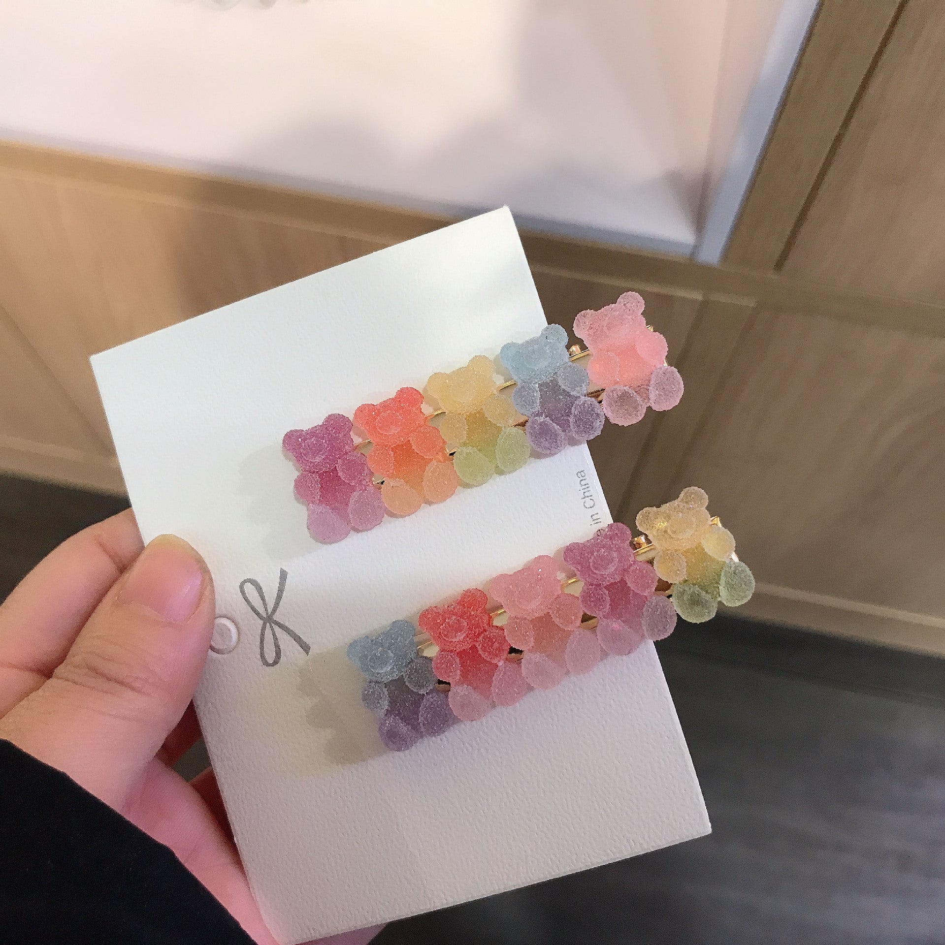 sweet bear alloy soft glue hair clip