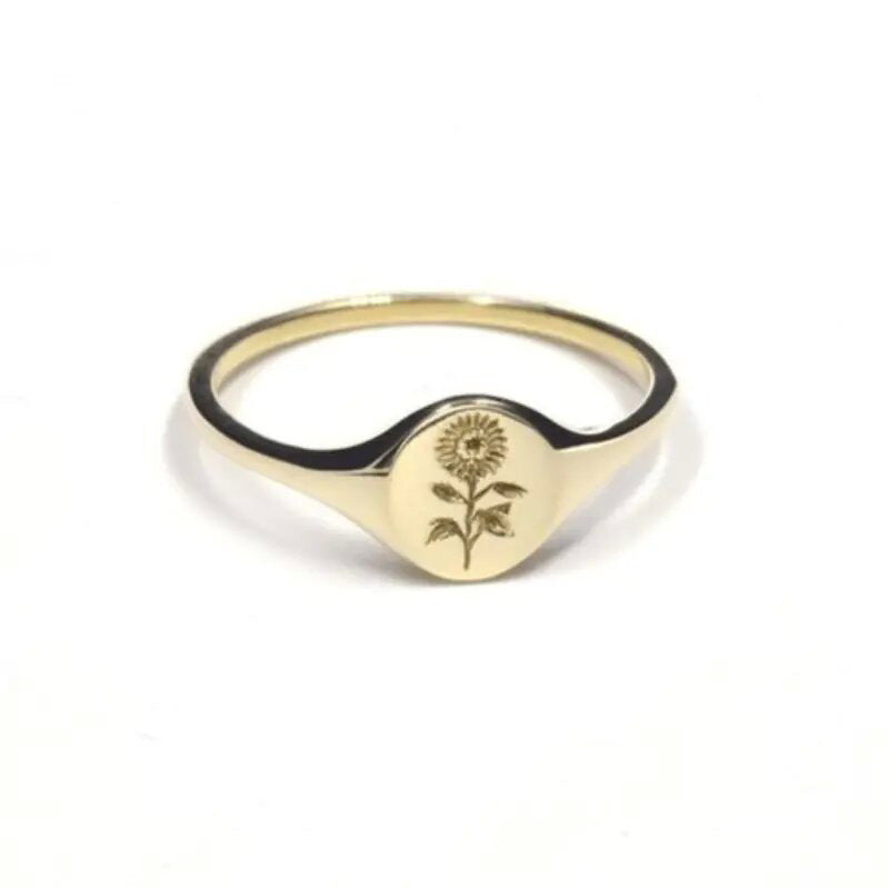 Copper Plating Floral Rings