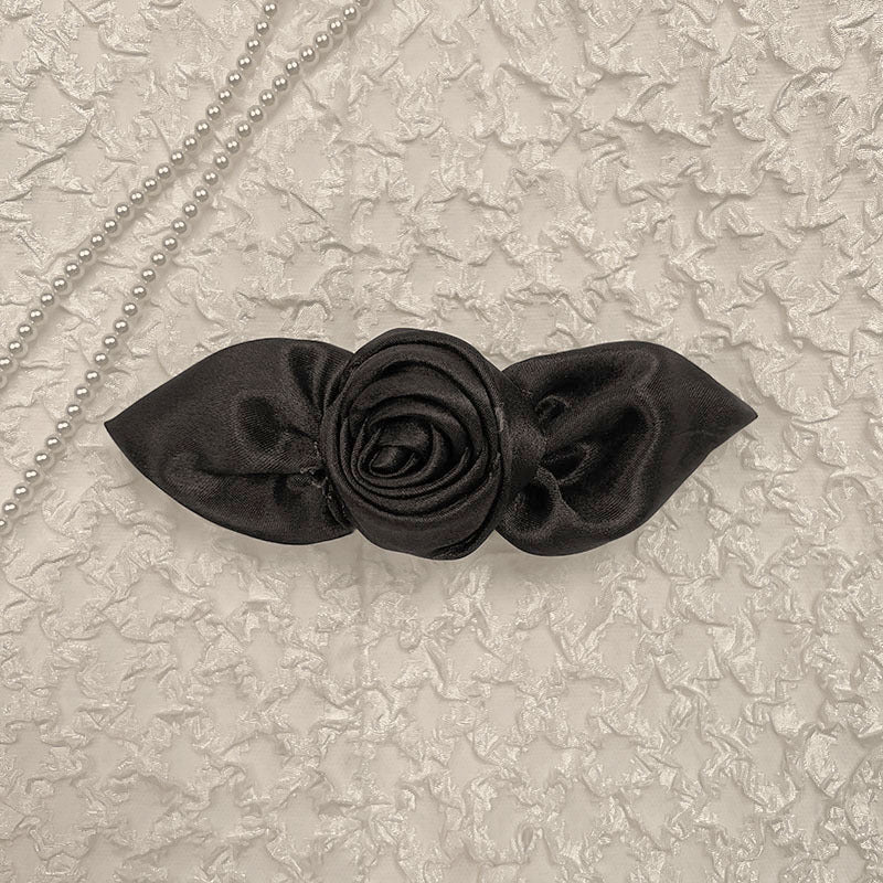 Women's Sweet Solid Color Flower Cloth Hair Clip