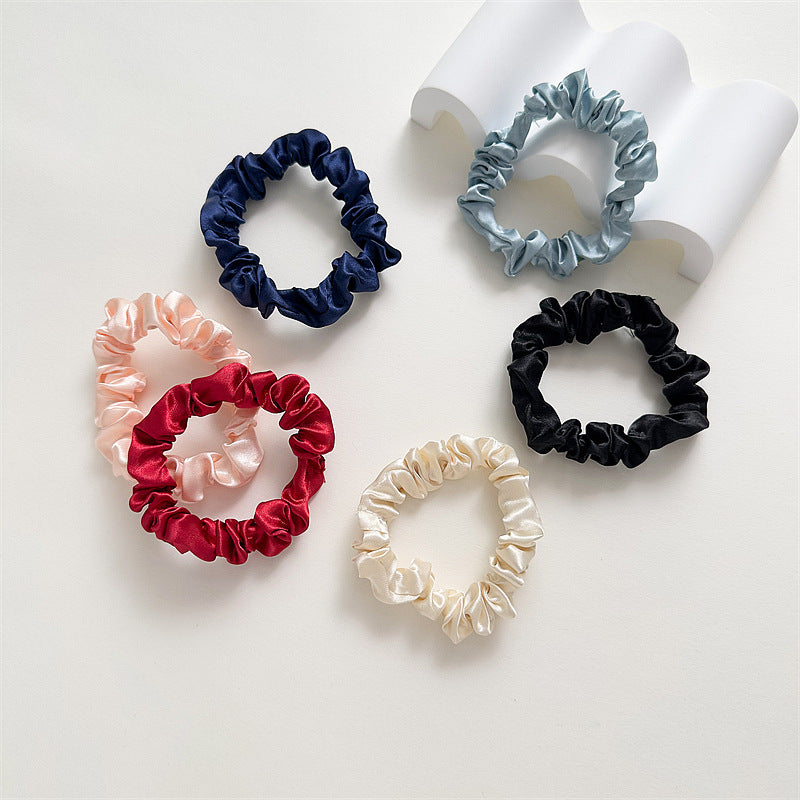 women's simple style ditsy floral solid color satin hair tie