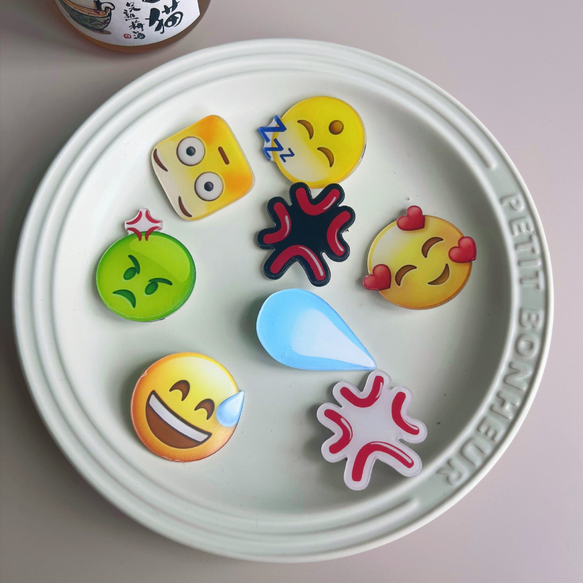 Women's Cute Smile Face Water Droplets Plastic Epoxy Hair Clip