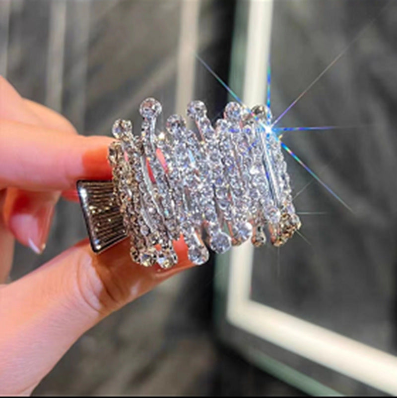 fashion bunny ears crown alloy plating inlay artificial gemstones pearl hair claws 1 piece