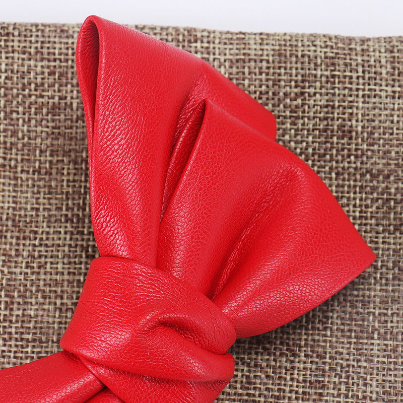 Women's Simple Style Classic Style Bow Knot Pu Leather Hair Clip
