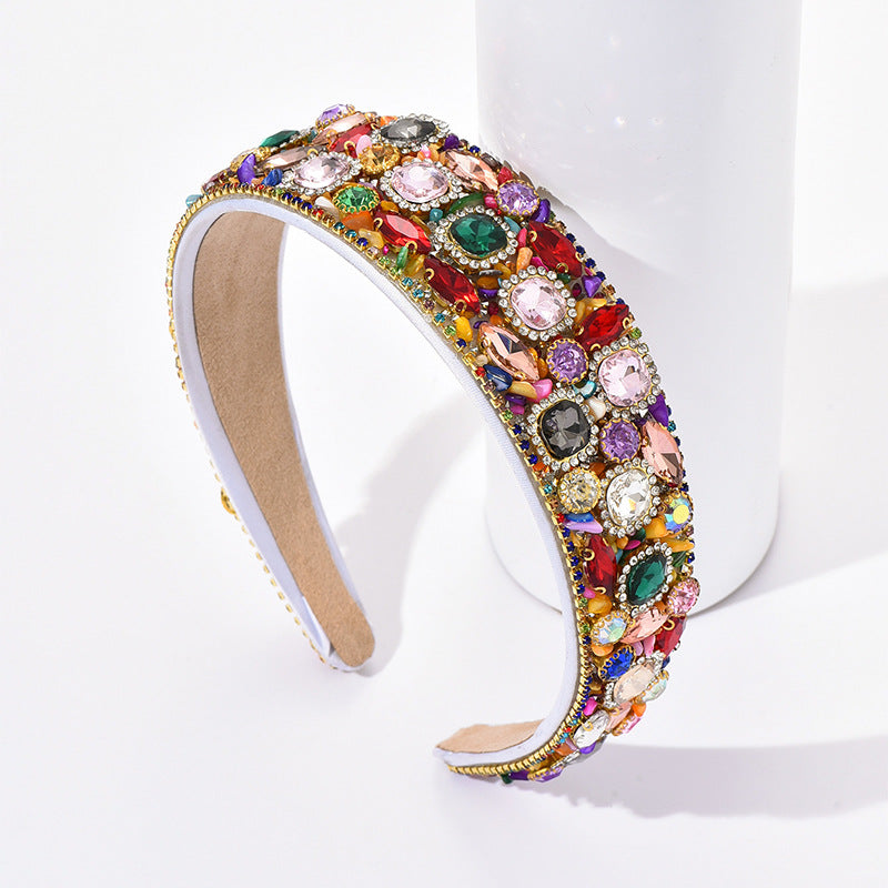 luxurious geometric rhinestone hair band