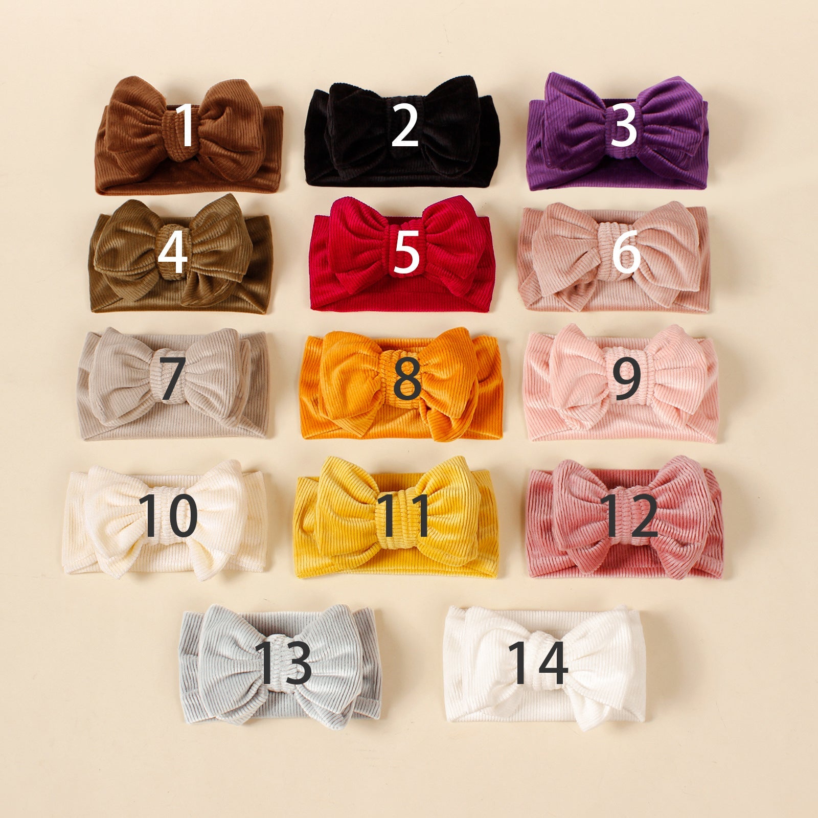simple style solid color bow knot cloth hair band