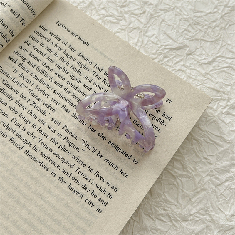 simple style color block acetic acid sheets butterfly hair claws