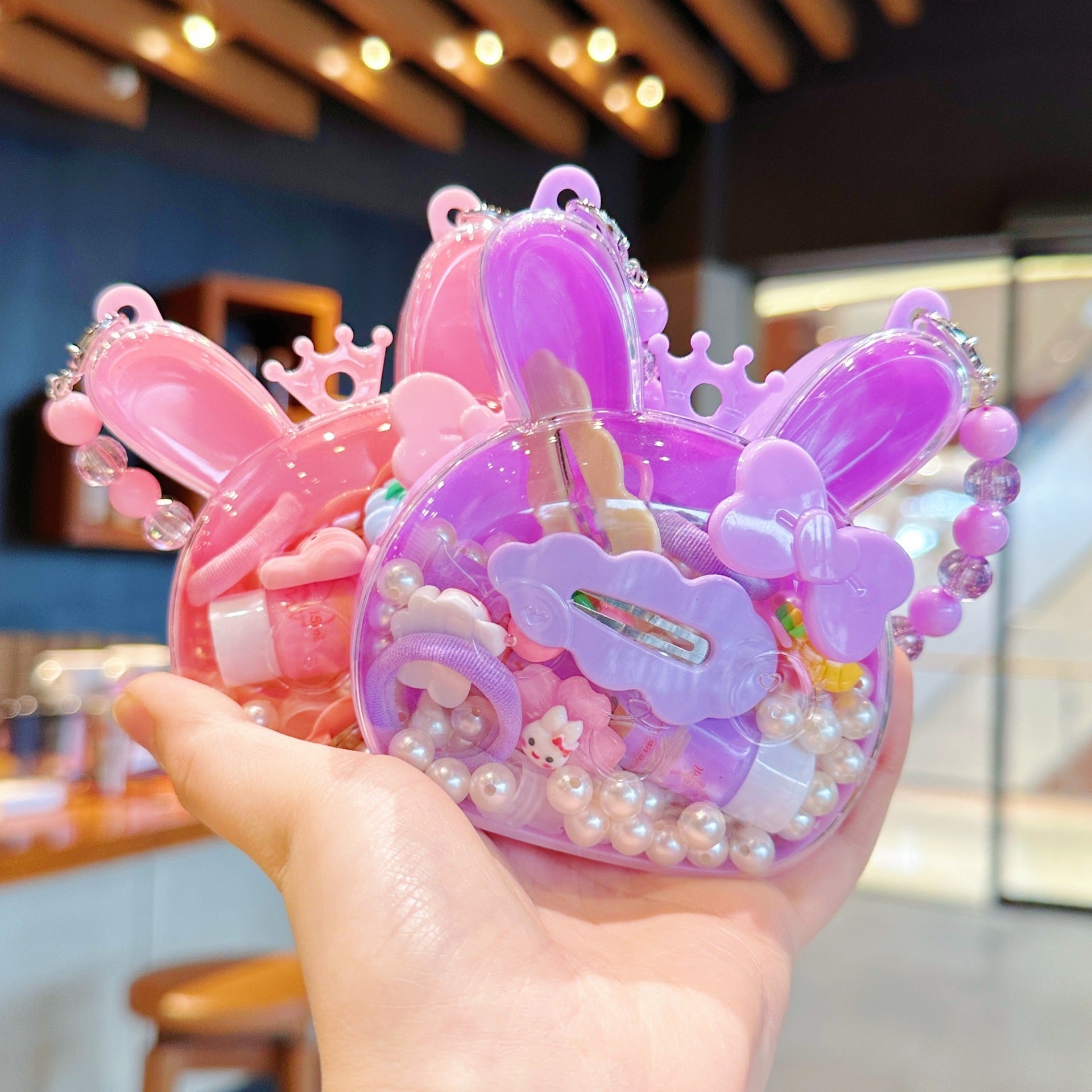 girl's cartoon style rabbit cartoon bow knot plastic hair clip hair tie