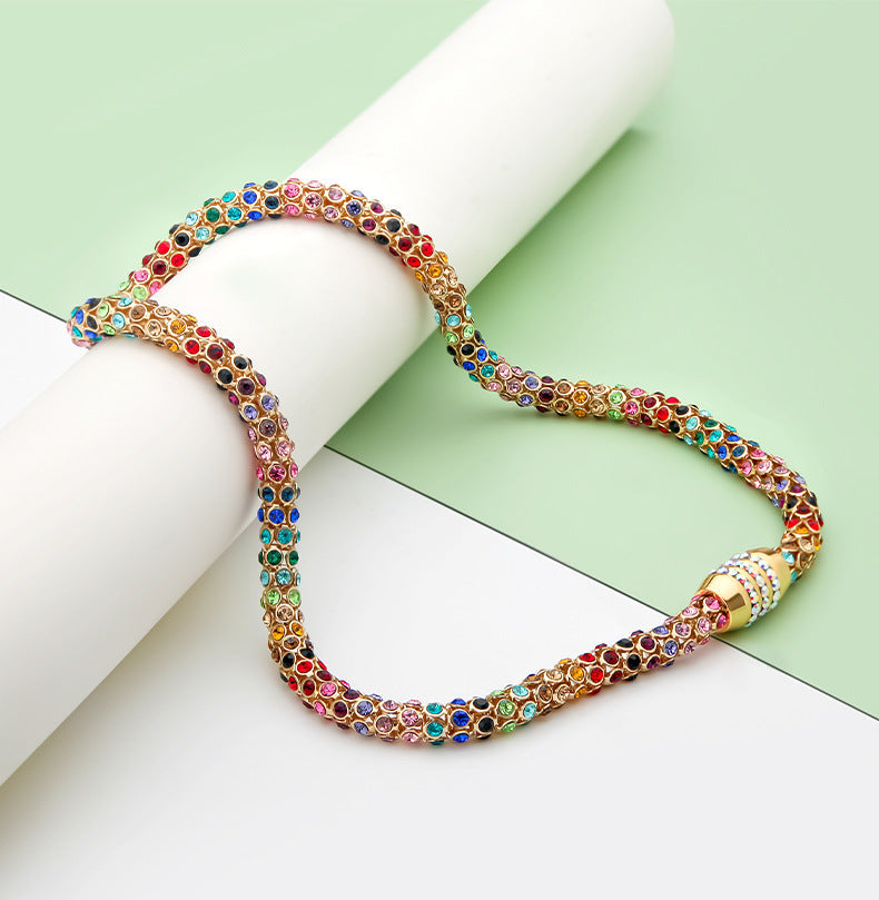 Crystal Copper Geometric Crystal Necklace