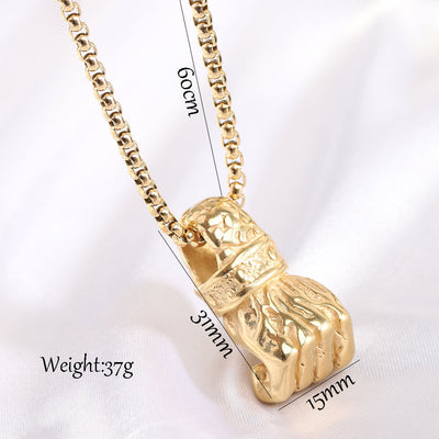 Jewelry Retro Fist Titanium Steel Plating Pendant Necklace