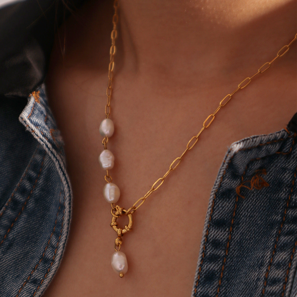 Jewelry Classic Style Geometric 316L Stainless Steel  Plating Pendant Necklace