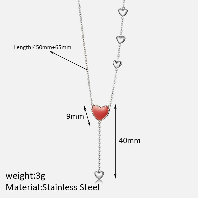 Jewelry Simple Style Heart Shape 304 Stainless Steel Pendant Necklace