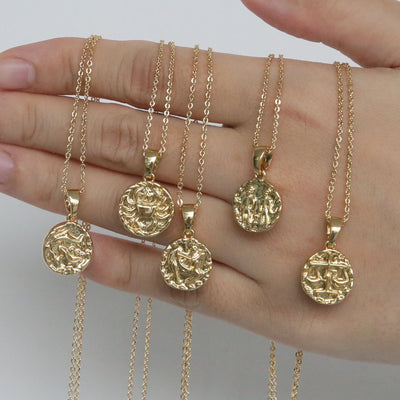 Brass Plating Constellation Pendant Necklace