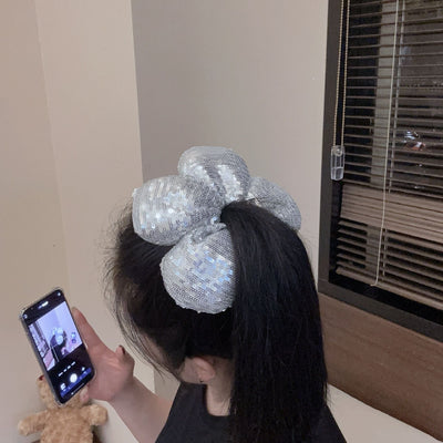 Women's Shiny Solid Color Sequins Hair Tie