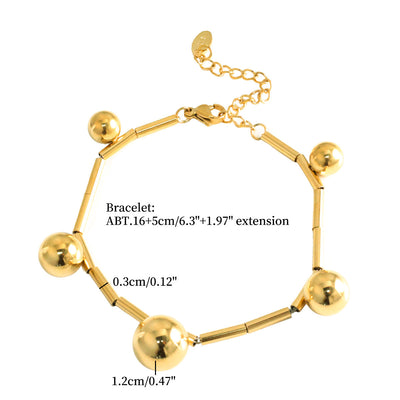 Jewelry Streetwear Geometric 304 Stainless Steel Plating Multi Charms Bracelet Multi Charms Necklace