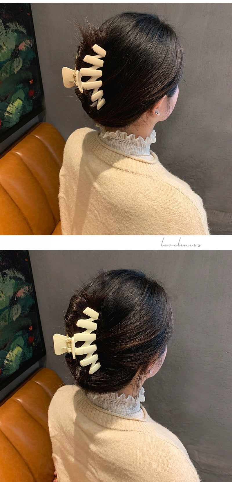 khaki hairpin korean style catch clip large shark clip hair accessories clip