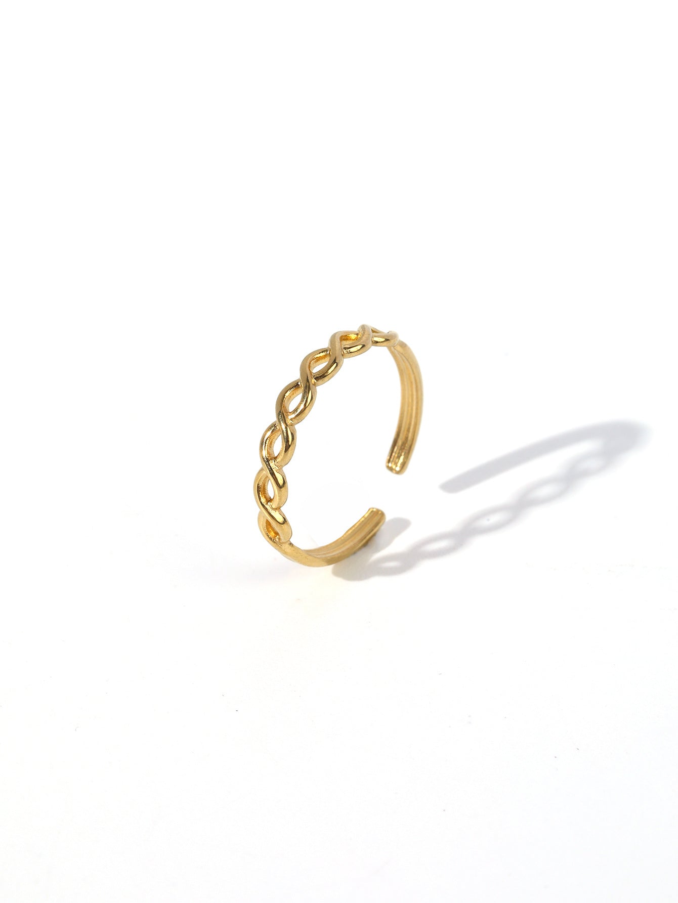 Jewelry Retro Heart Shape Solid Color 304 Stainless Steel Open Rings