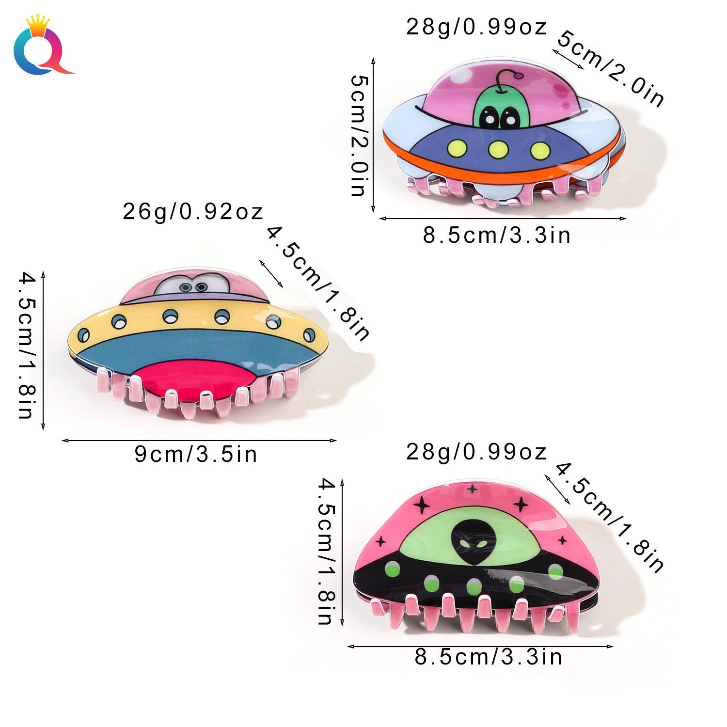 Women's Cute Cartoon Arylic Hair Claws