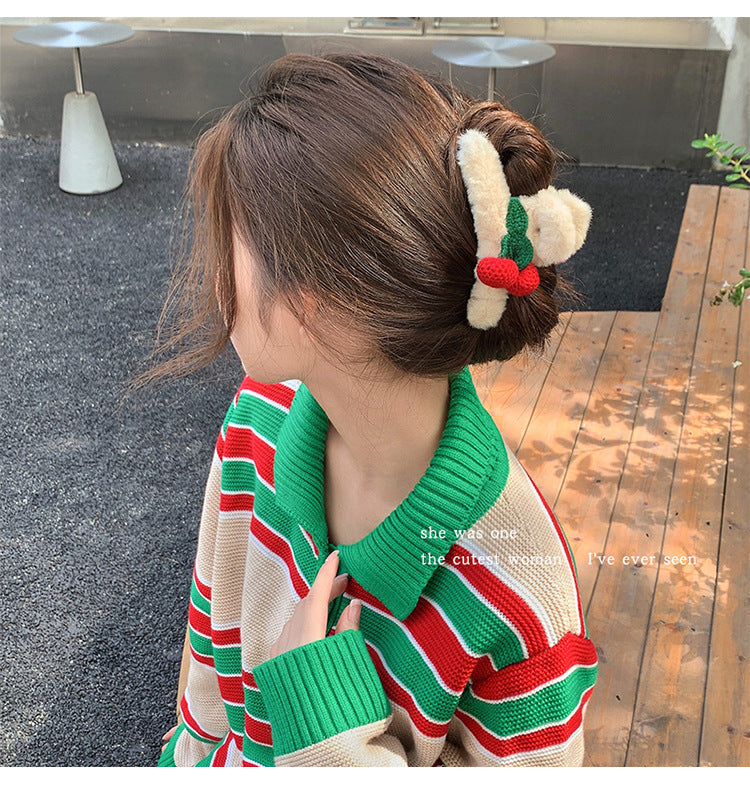 Women's Cute Color Block Cloth Hair Claws