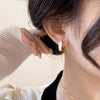 Enamel white ear buckle light luxury high-end temperament new trendy earrings niche design versatile earrings women