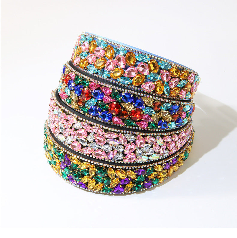 Women's Elegant Streetwear Geometric Plastic Rhinestones Hair Band