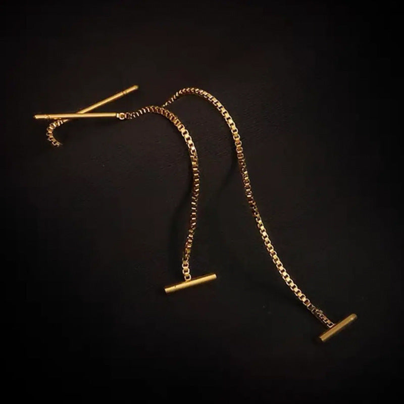 1 Pair Casual Simple Style Solid Color Titanium Steel Ear line