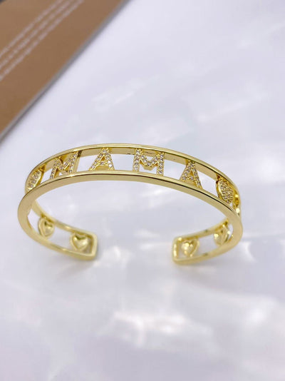 Jewelry Vintage Style Classic Style Letter Copper Zircon Mixed Metal Plating Bangle