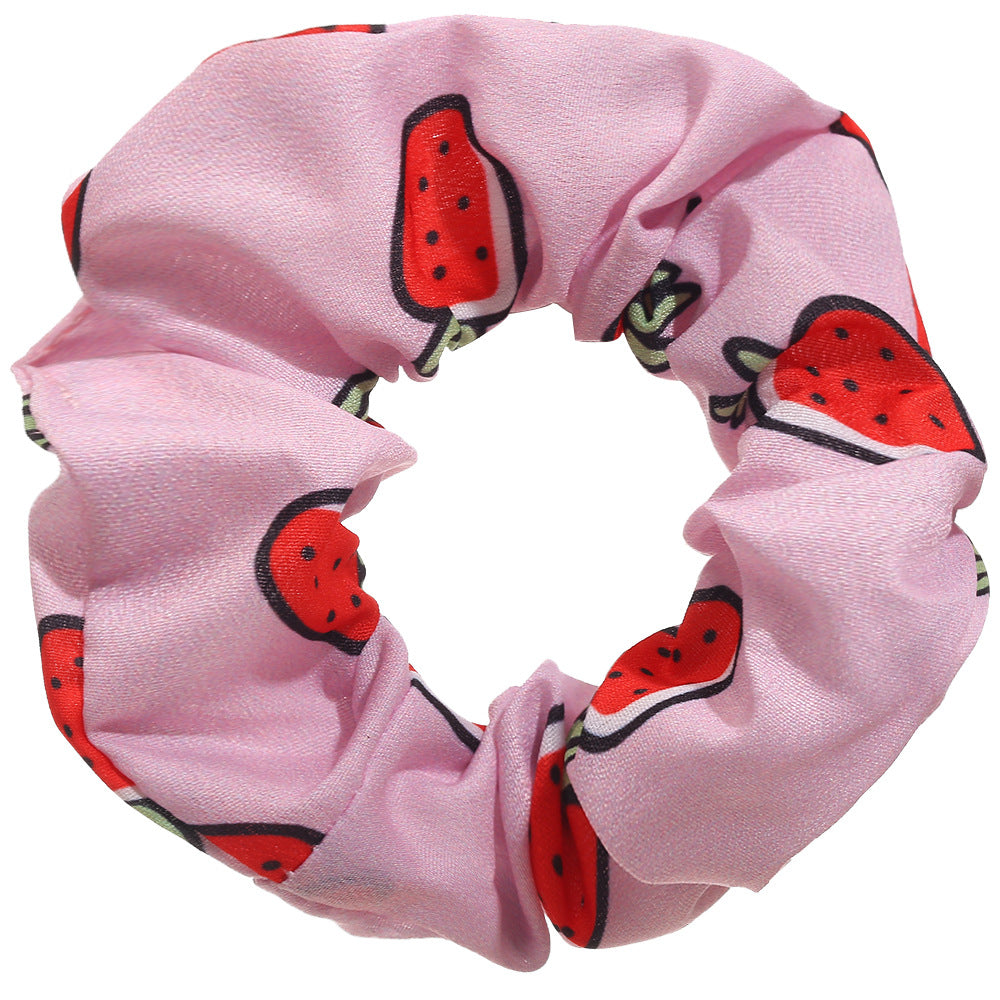 fashion floral fruit printing hair scrunchies