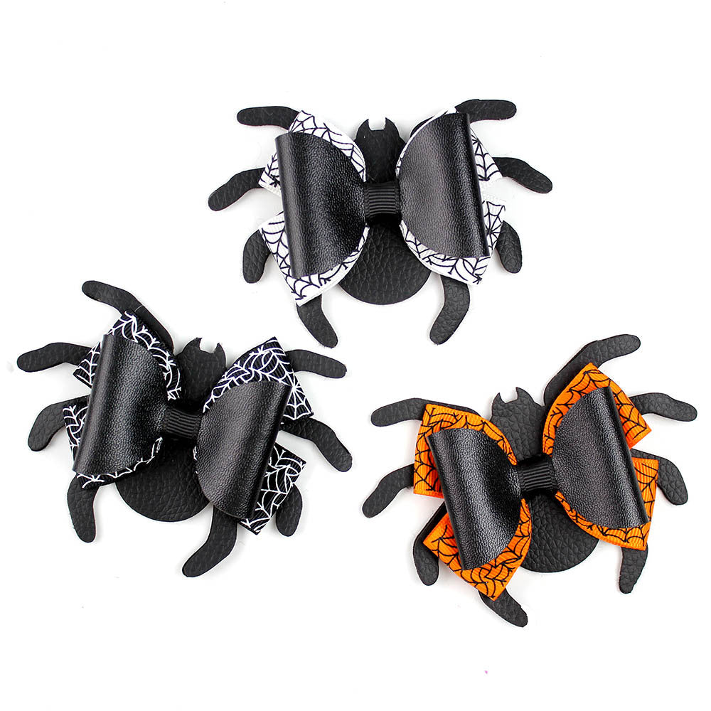 Girl'S IG Style Cool Style Pumpkin Spider Bow Knot Cloth Sequins Hair Clip