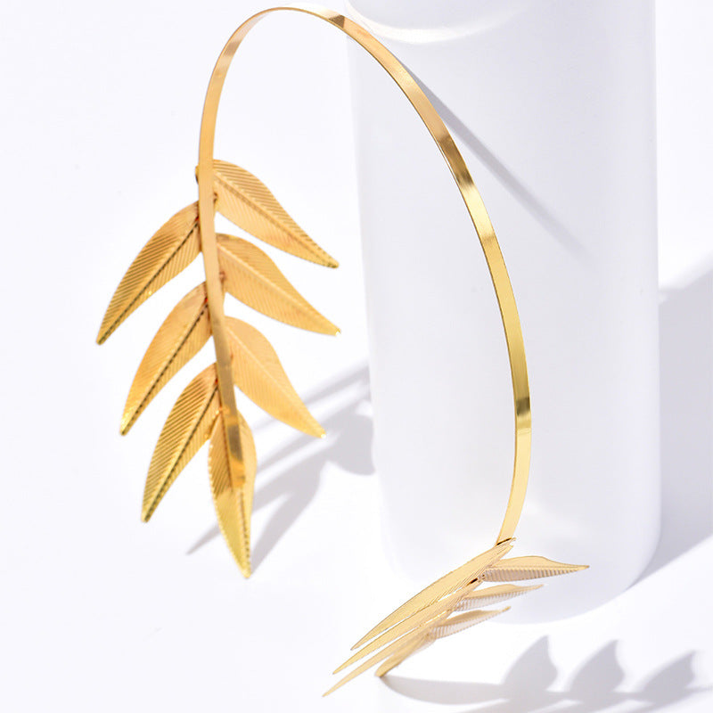 simple style leaf alloy hair band 1 piece