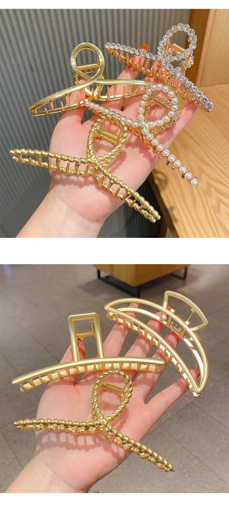 fashion flower metal plating artificial rhinestones hair claws 1 piece