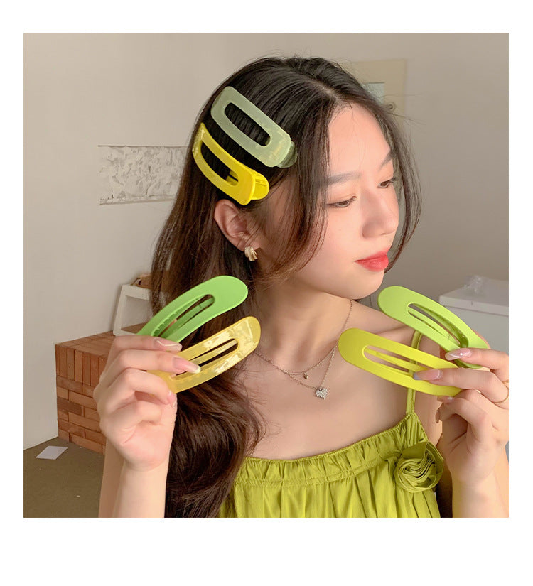 fashion solid color green new hairpin cosmetic clip hair ornaments