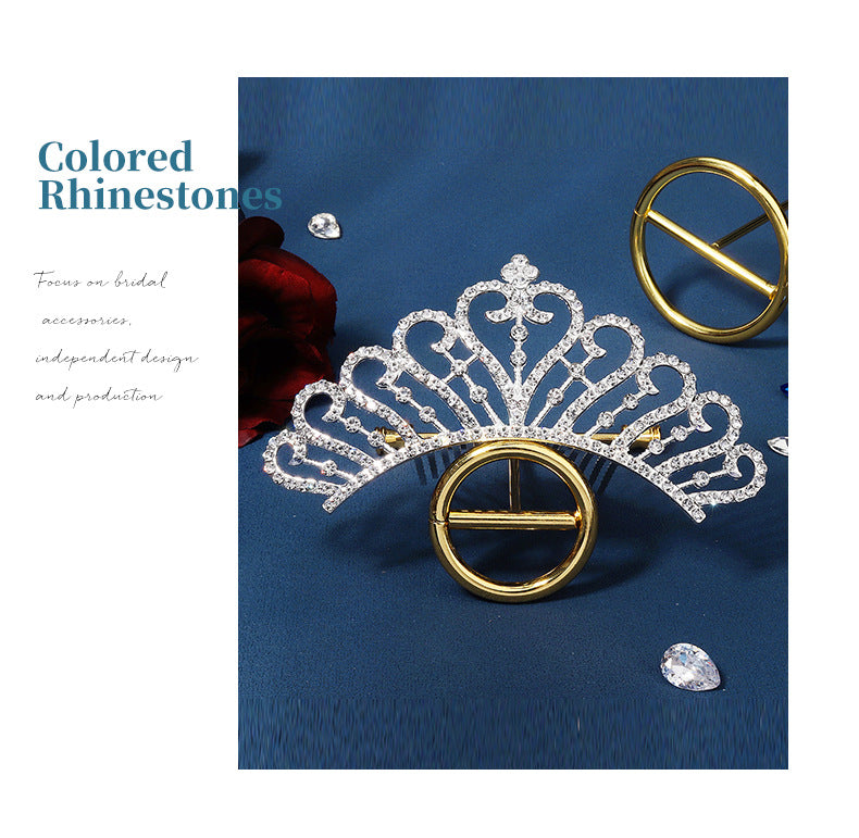 princess crown alloy plating rhinestones crown 1 piece